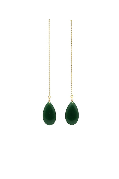 seree - Waterdrop — Lab Jade Drop Earrings