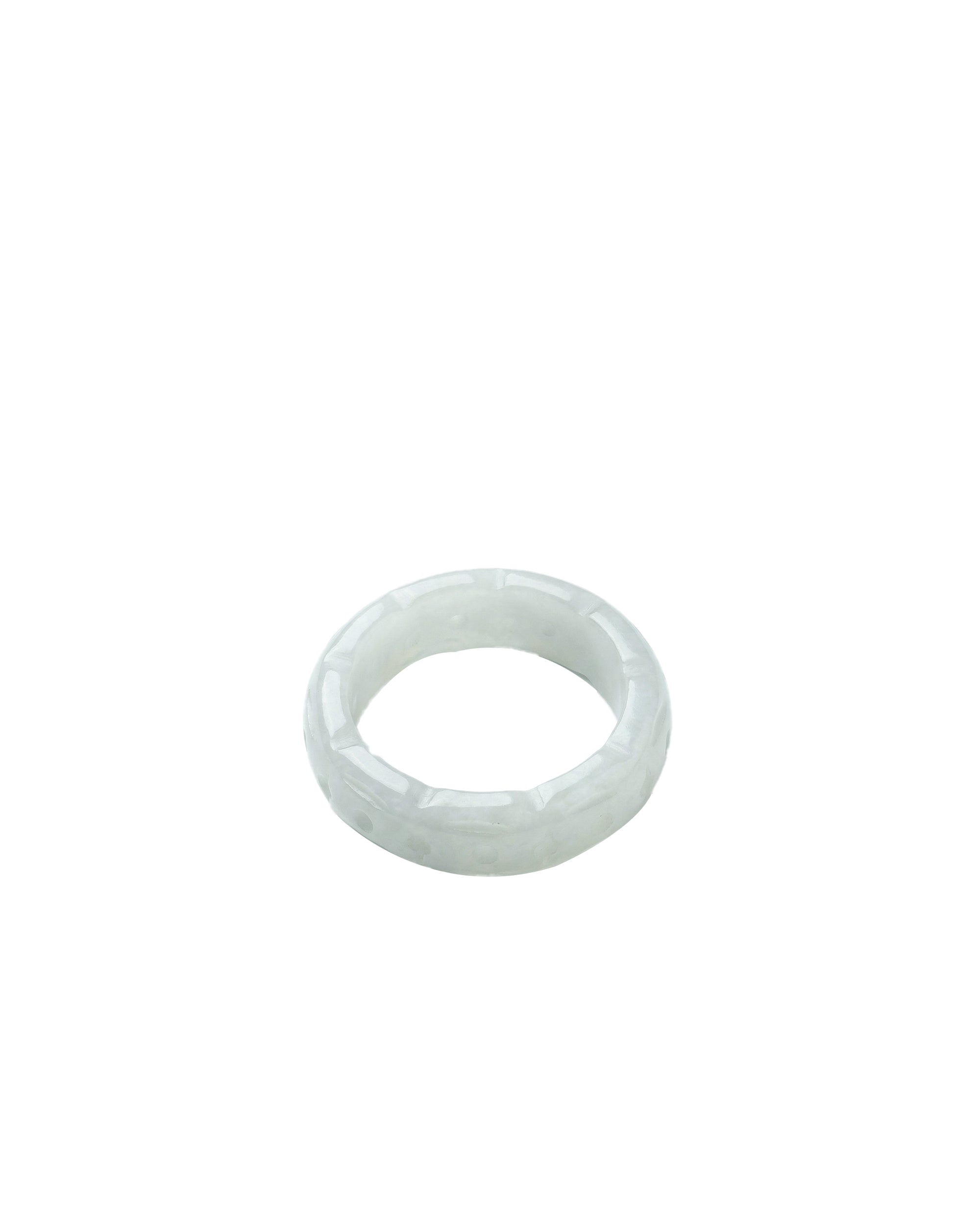 seree - Weave — Off-White Jade Ring