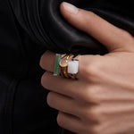 Halo — White Chalcedony Cabochon Ring