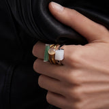 Halo — White Chalcedony Cabochon Ring