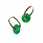 seree - Willow — Green Jade Stone Hoop Earrings