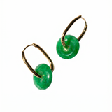 seree - Willow — Green Jade Stone Hoop Earrings