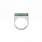 Year of the Horse — Light Green Jade Stone Saddle Ring