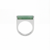 Year of the Horse — Light Green Jade Stone Saddle Ring