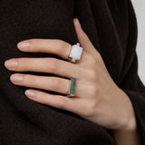 seree Year of the Horse — Green Jade Stone Saddle Ring