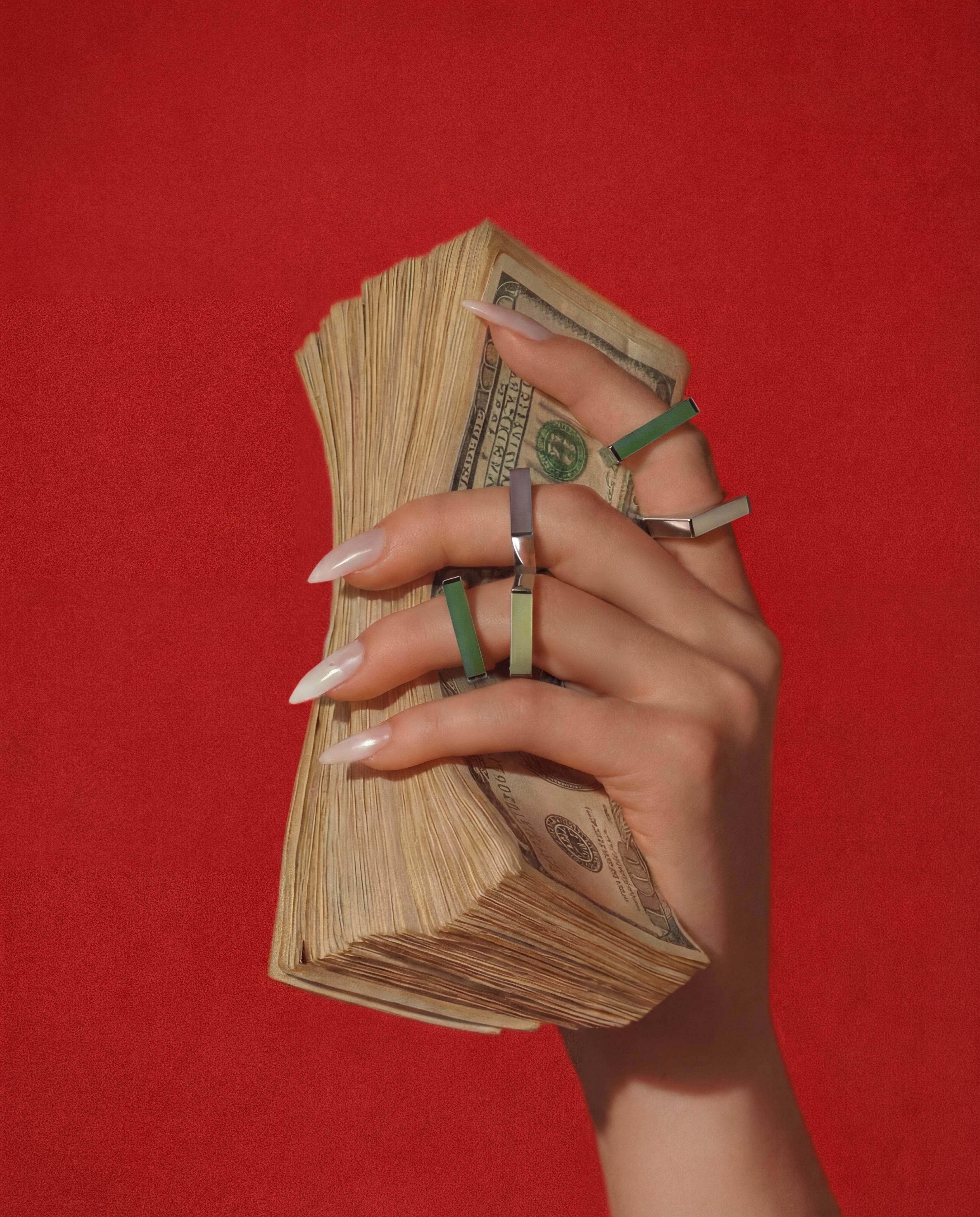 Year of the Horse — Light Green Jade Stone Saddle Ring