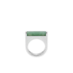 seree Year of the Horse — Green Jade Stone Saddle Ring