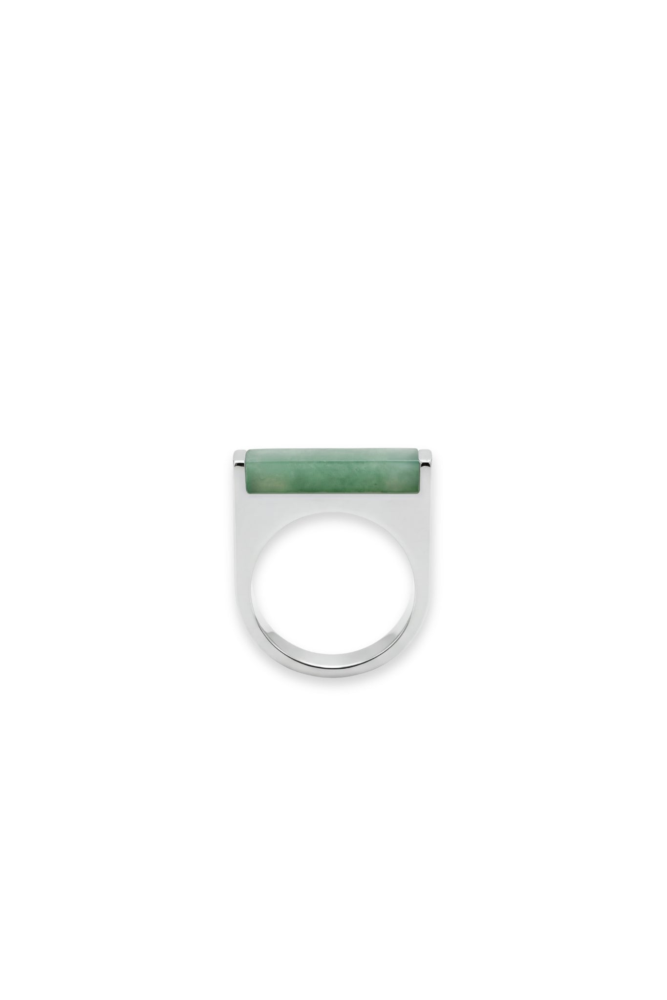seree Year of the Horse — Green Jade Stone Saddle Ring