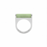 Year of the Horse — Light Green Jade Stone Saddle Ring