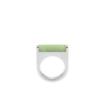 Year of the Horse — Light Green Jade Stone Saddle Ring