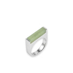 Year of the Horse — Light Green Jade Stone Saddle Ring