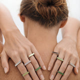 Year of the Horse — Light Green Jade Stone Saddle Ring