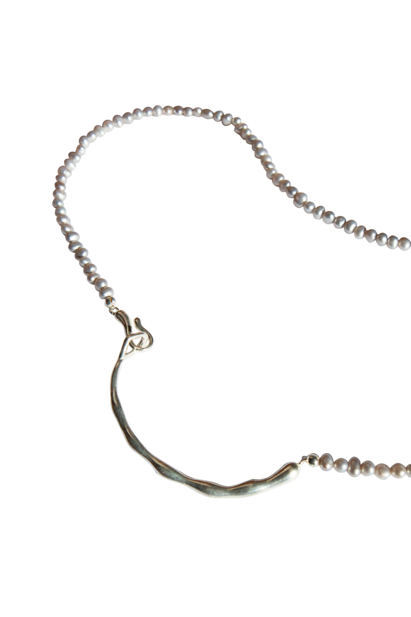 Smile — Freshwater pearl silver necklace