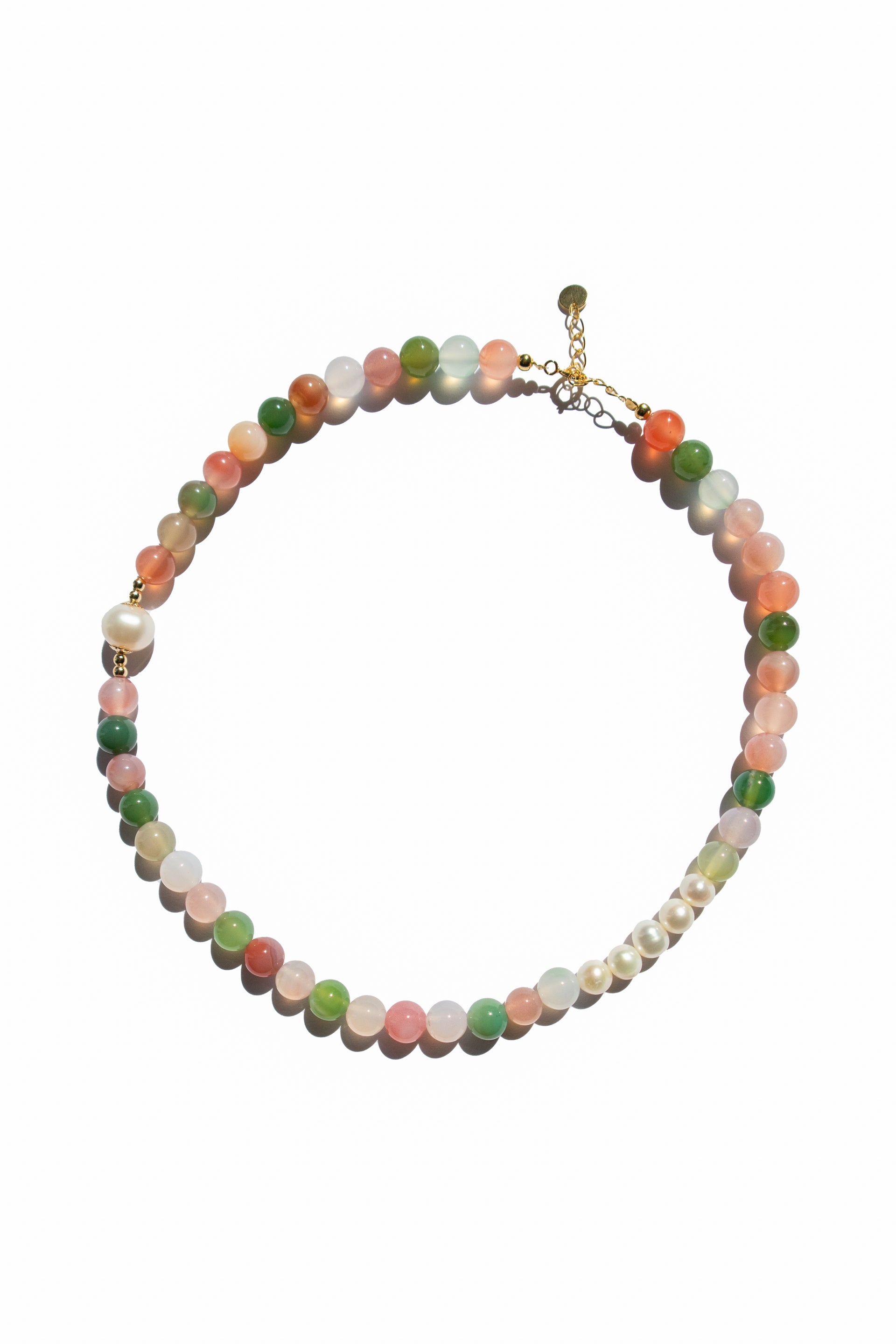 seree - Summer — Beaded Gemstone & Pearl Choker Necklace