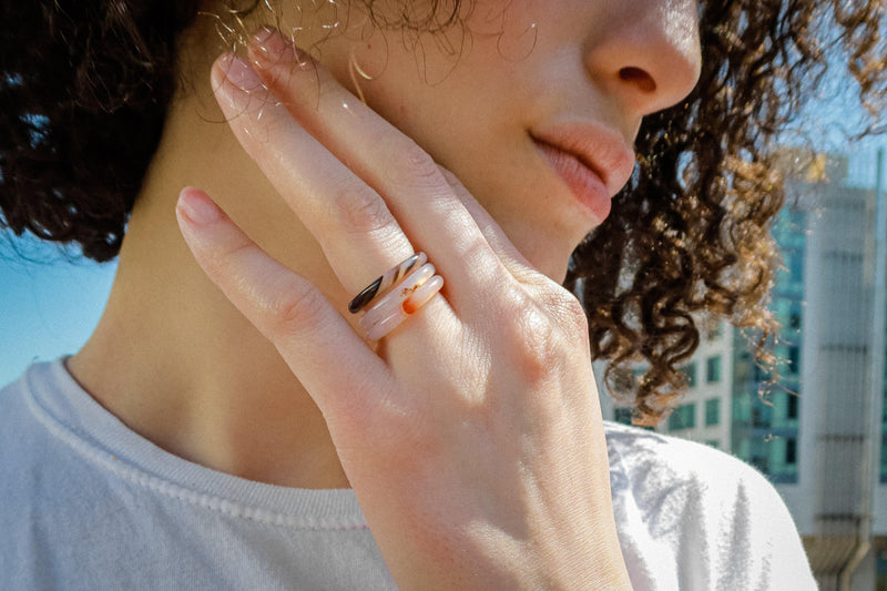 playground - jade stacking rings - seree