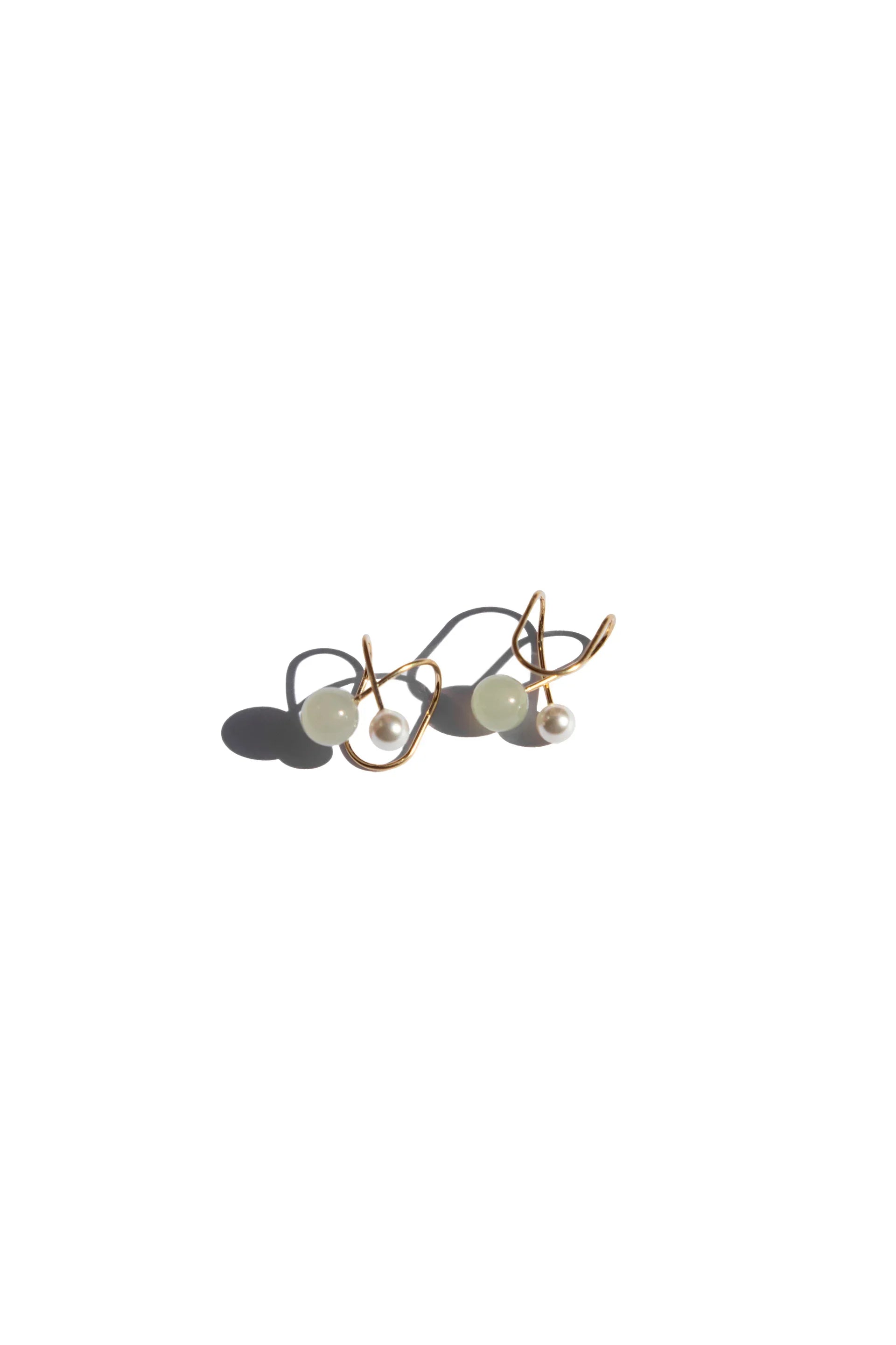 seree - Colette — Jade and Pearl Ear Cuffs
