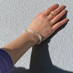 seree - Isabelle — Pearl and Green Jade Bracelet