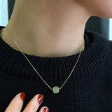 seree - Beetle — Green Bead Jade Necklace