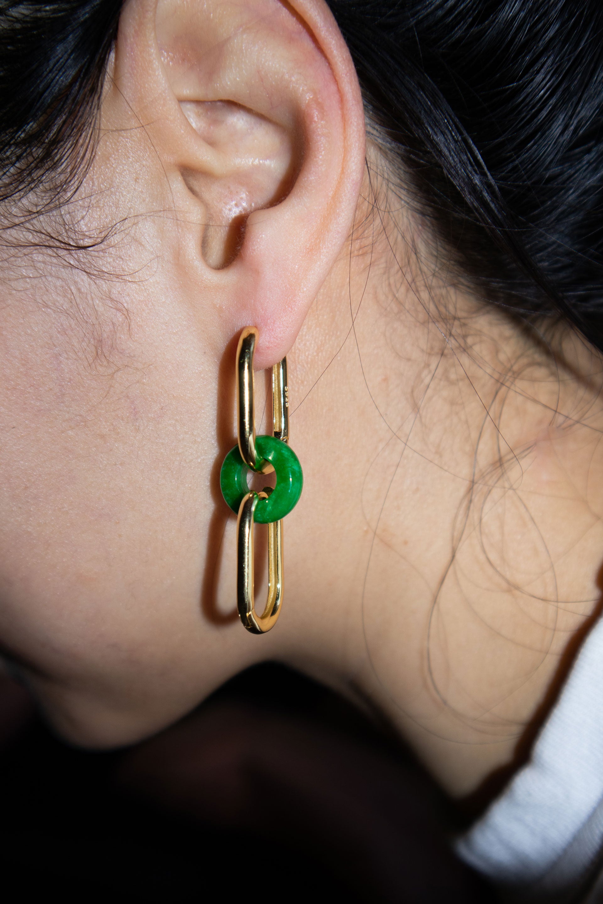 Della — Convertible link jade earrings - seree