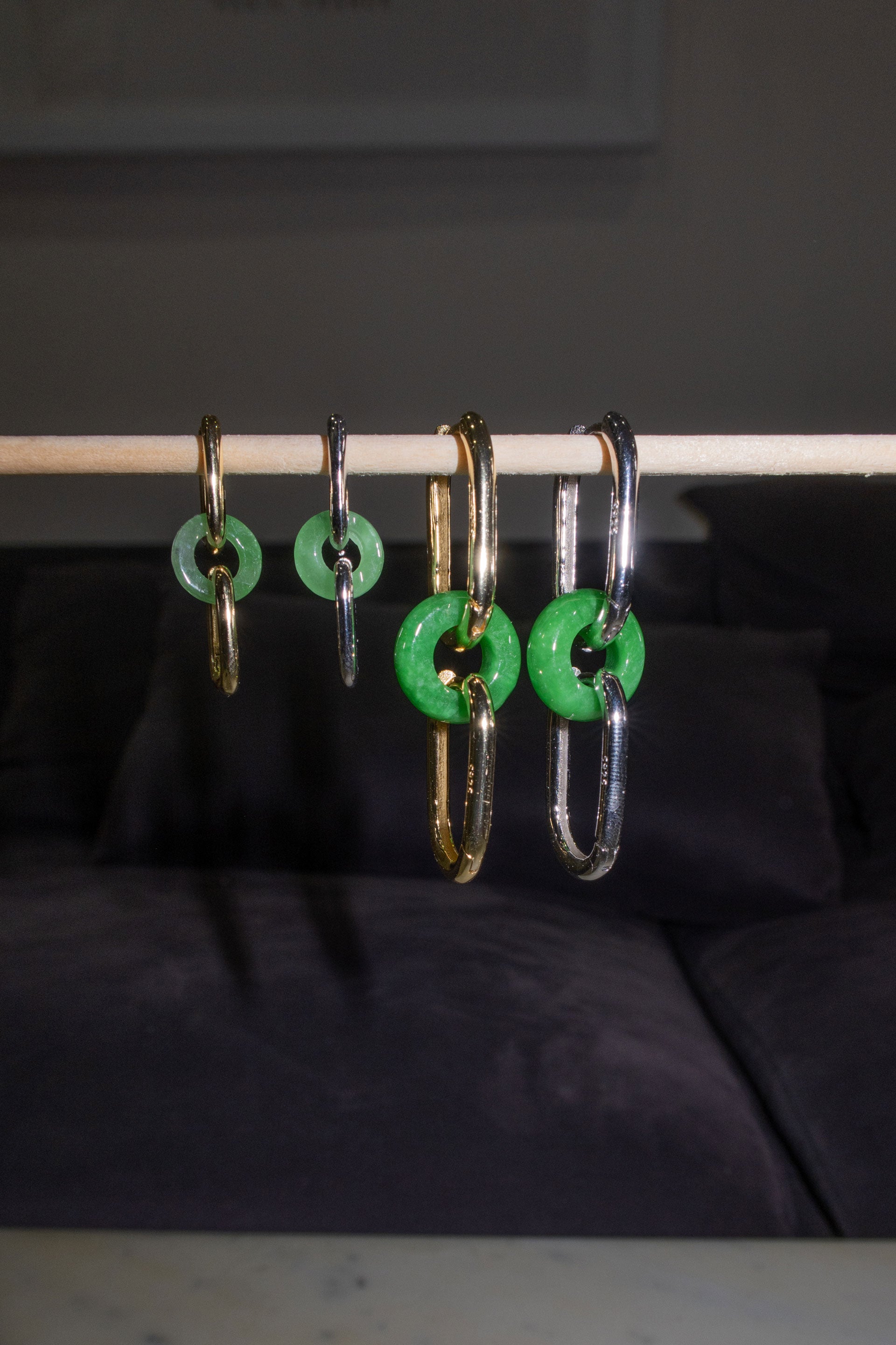 seree - Della — Convertible Link Jade Earrings