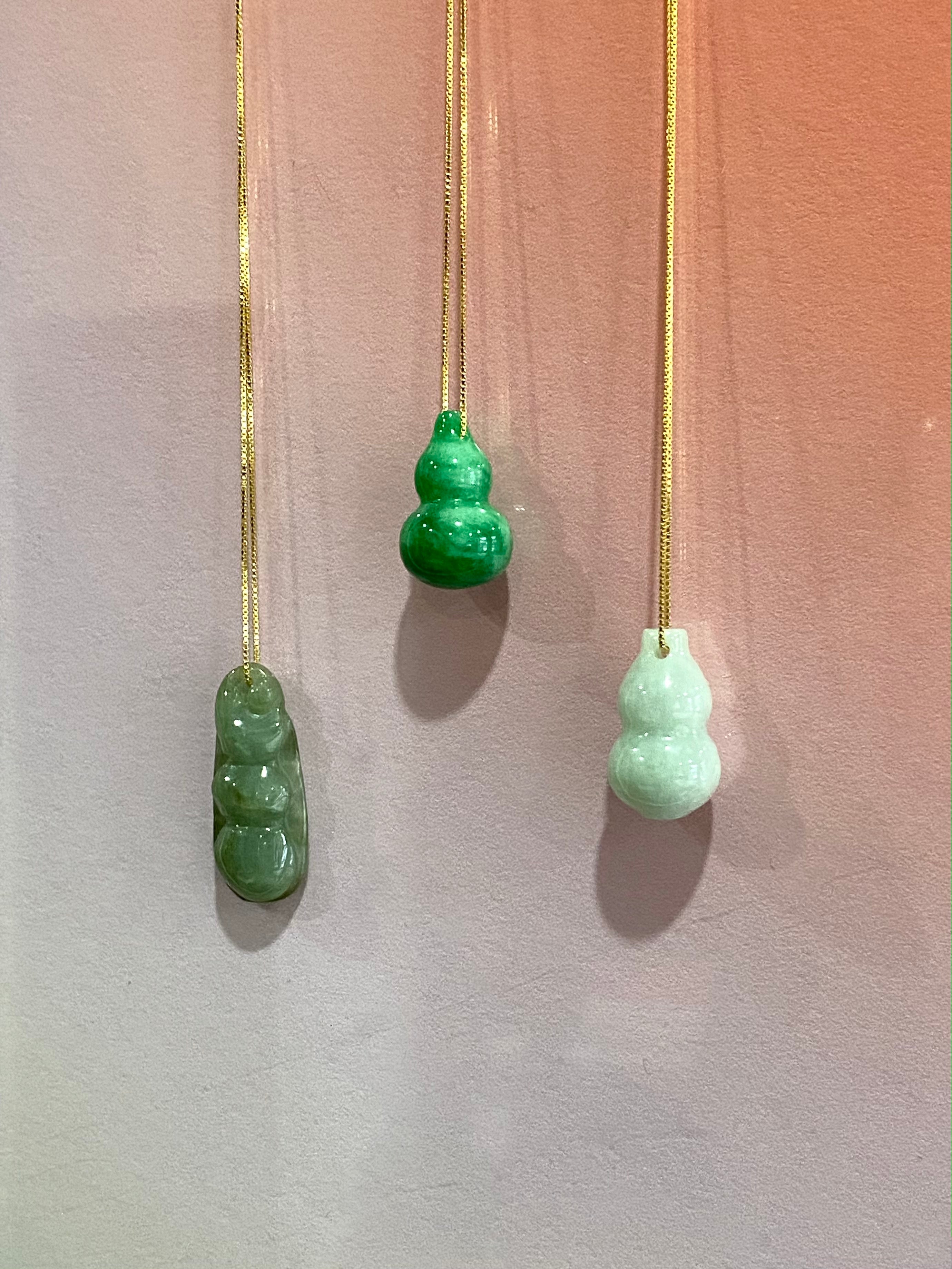 Orisun | Gold-Tone & Green Taiwanese Jade Stone Box Chain Necklace | In  stock! | Arkai