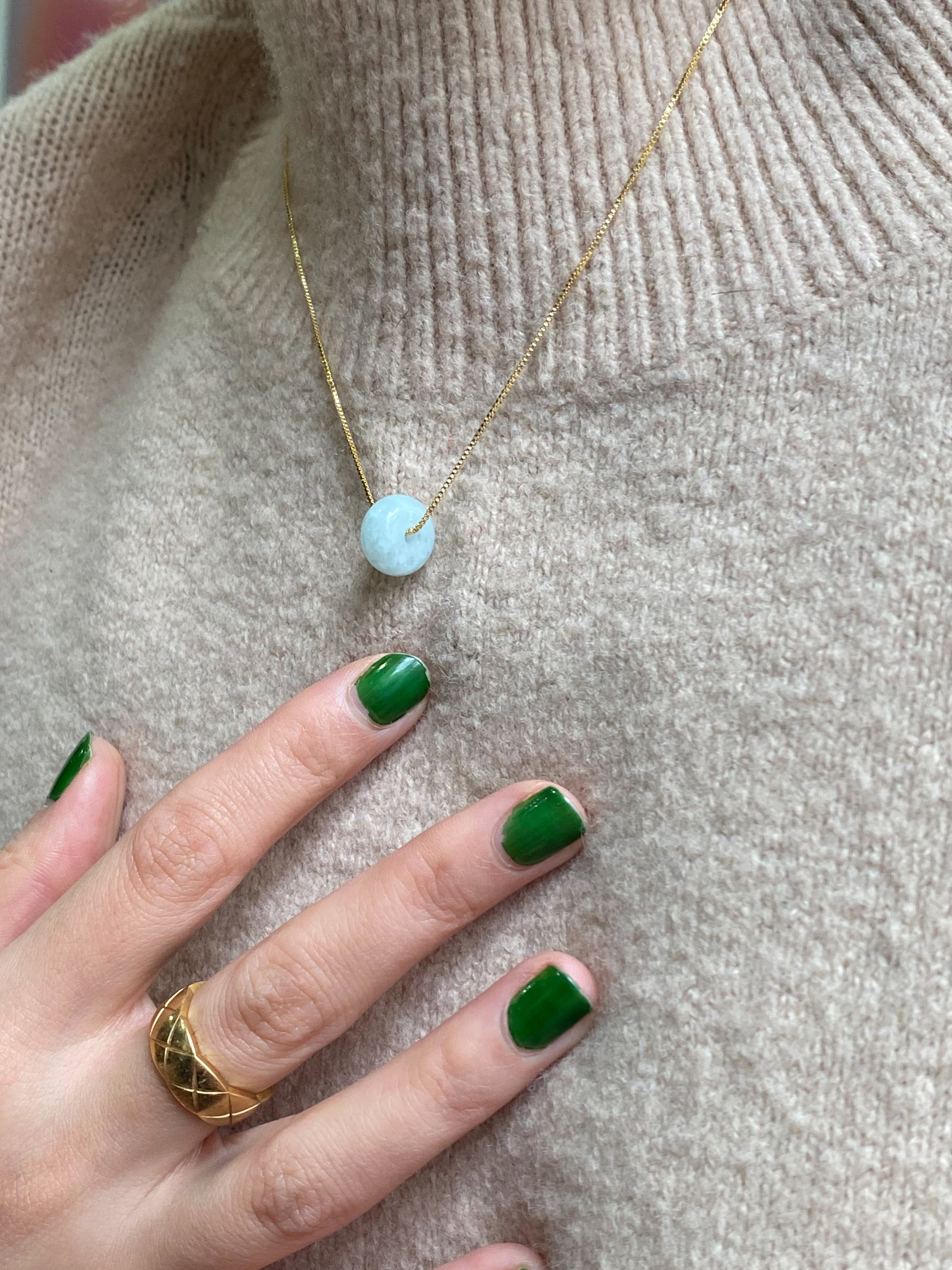 Plum Blossom — Green Jade Pendant Necklace | seree