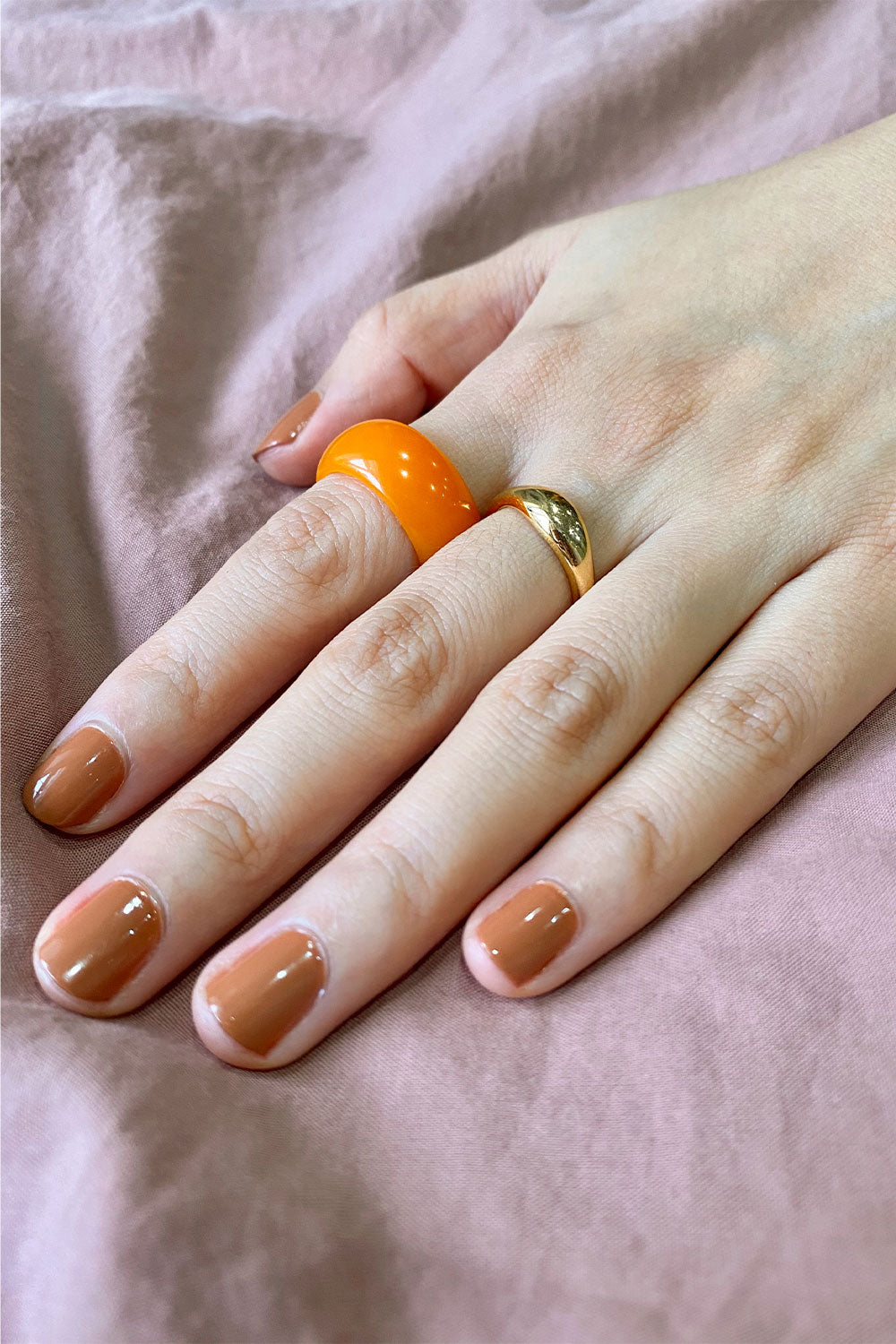 Faceted Orange Zircon Rectangle Silver Ring | Boutique Ottoman Exclusive