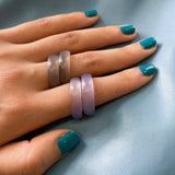 seree - Mist — Grey Purple Jade Stone Ring