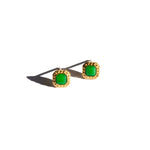 seree - Park — Green Jade Square Stud Earrings