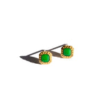 seree - Park — Green Jade Square Stud Earrings