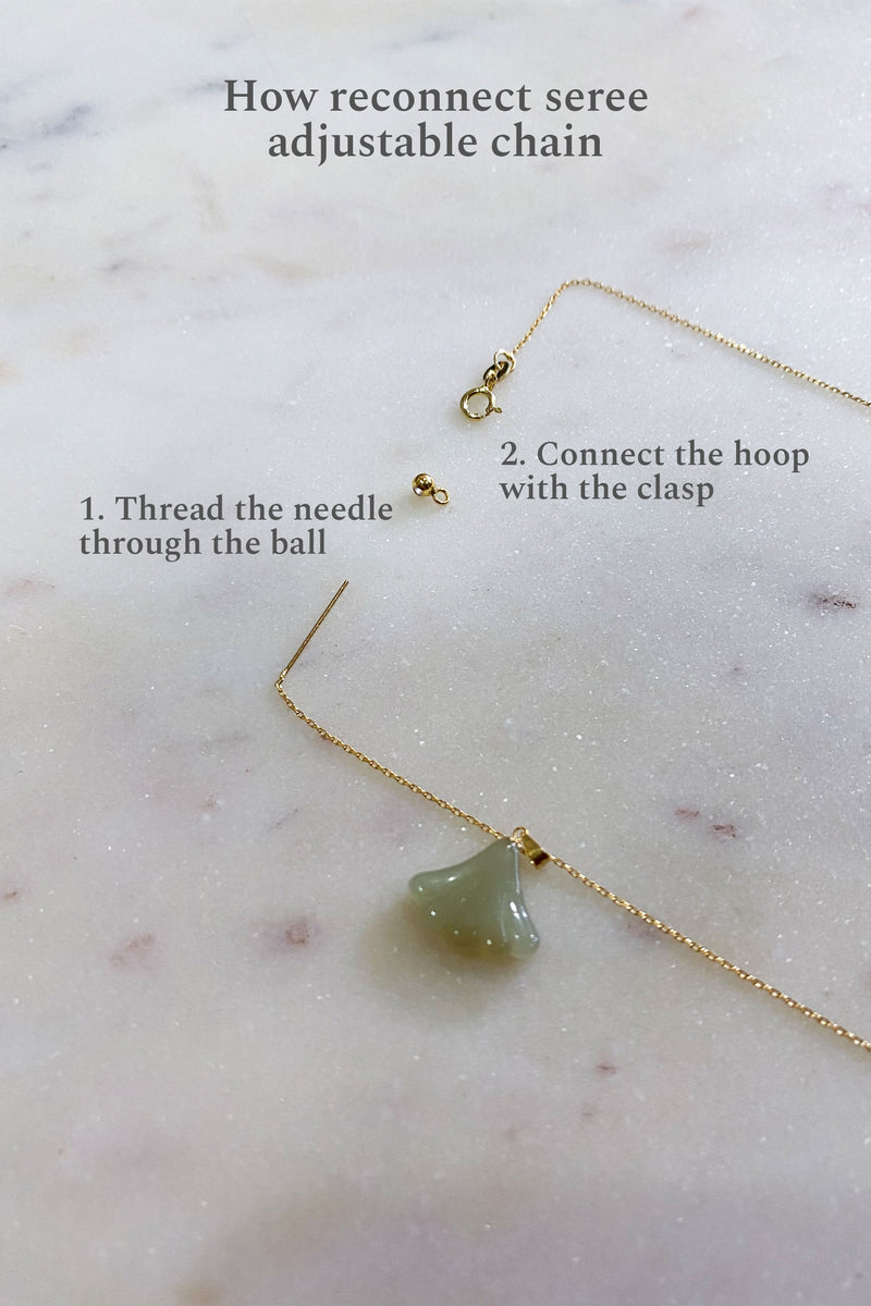 Leaf — Green jade necklace