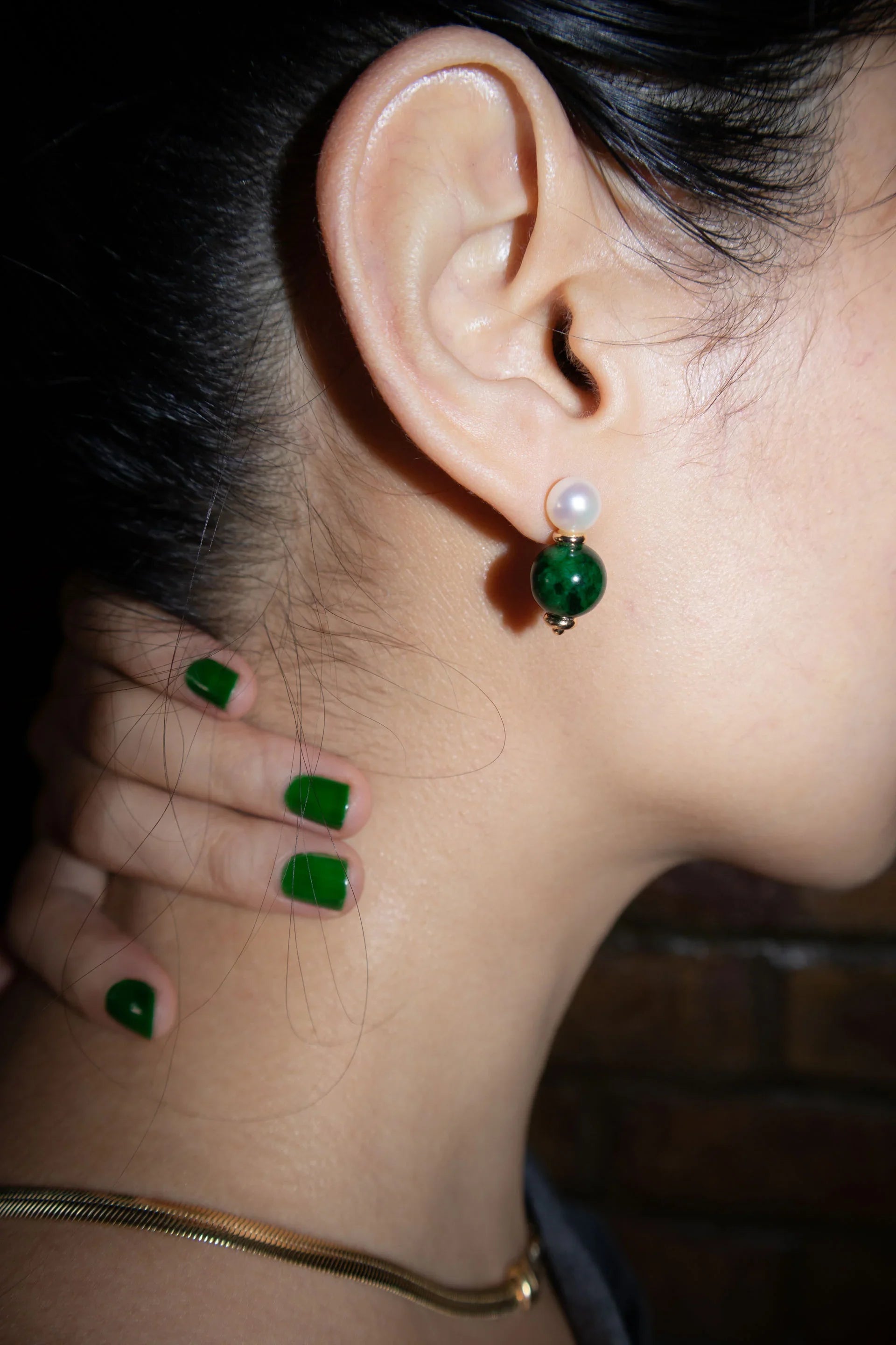 seree - Robyn — Pearl Jade Stone Drop Earrings