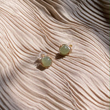 seree - Sydney — Green Jade Bead Stud Earrings