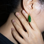 Waterdrop — Lab jade drop earrings - seree