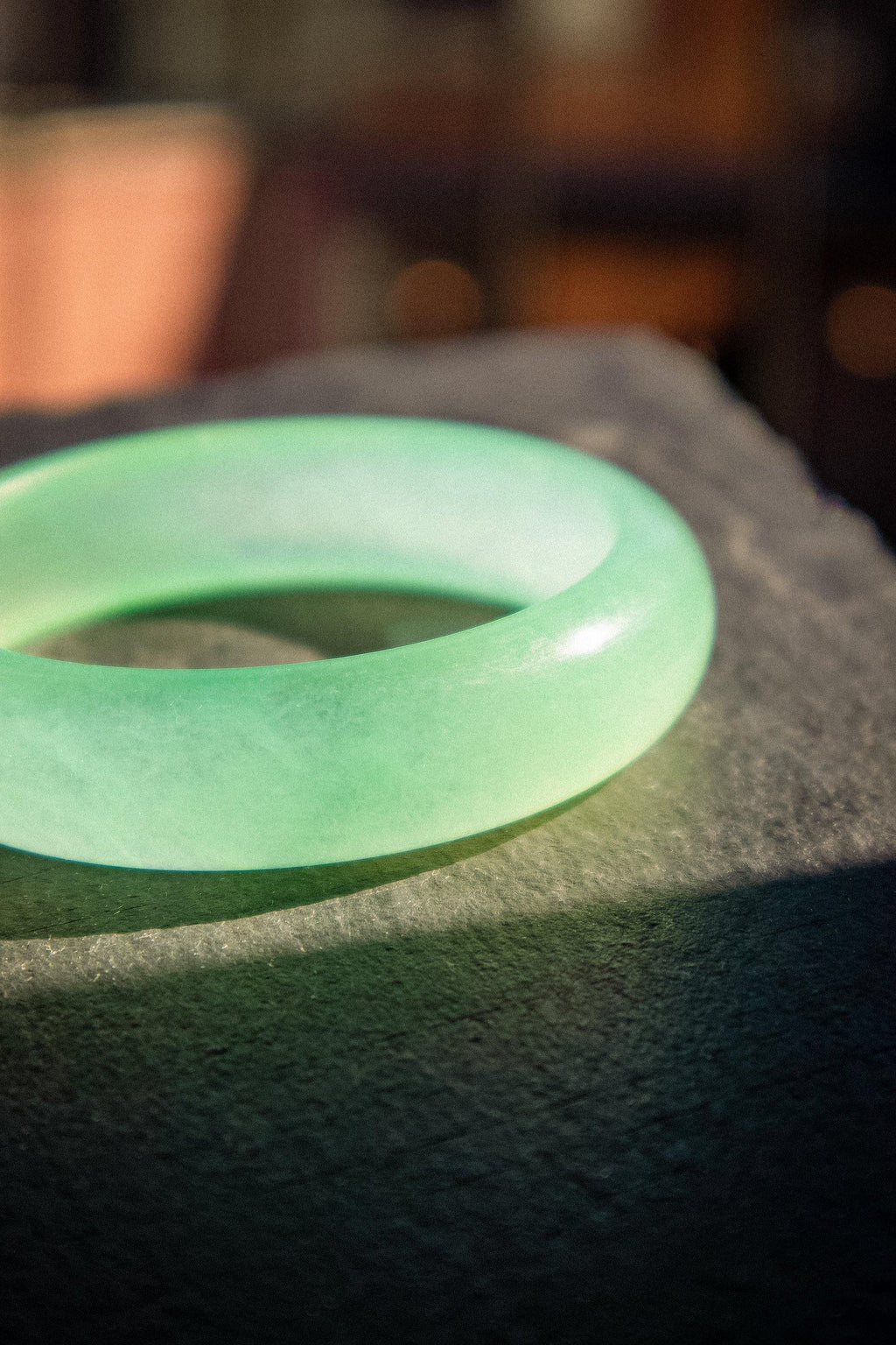 [silk collection] agave - classic cyan jade bangle - seree