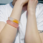 Silk collection | Blush — Pink jade stone bangle - seree
