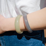 Smoke — Opaque green jade stone bangle - seree