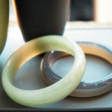 Smoke — Opaque green jade stone bangle - seree